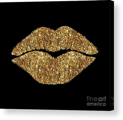 24 Karat Kiss Gold Lips Acrylic Print By Tina Lavoie