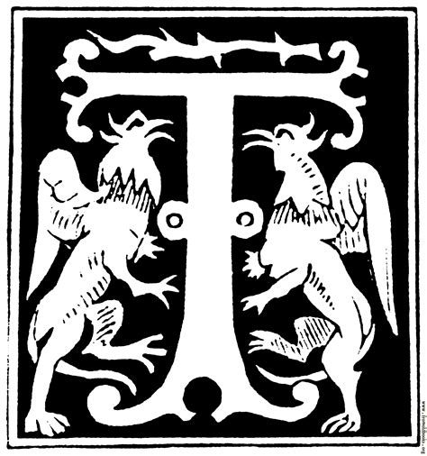 Decorative Initial Letter “t” From 16th Century