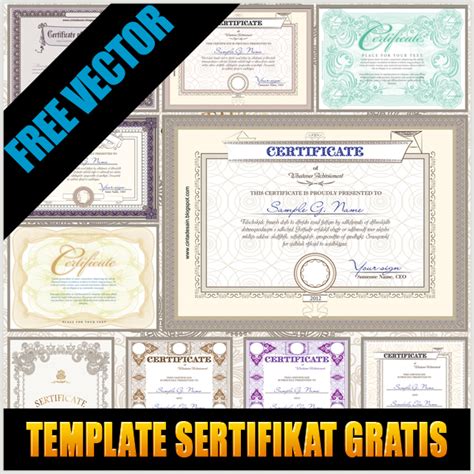 Clean certificate template for multipurpose use. Template Sertifikat Gratis Format CorelDRAW - Album Kolase ...