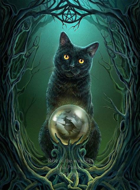 Rise Of The Witches By Lisa Parker Black Cat Art Cat Art Magic Cat