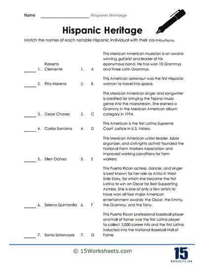 Hispanic Heritage Month Worksheets 15
