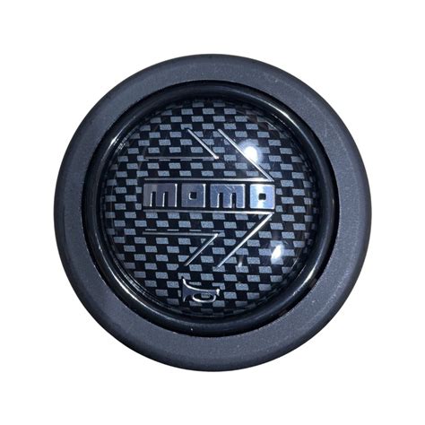 Momo Chrome Arrow Over Carbon Round Lip Horn Button Retro Autotek