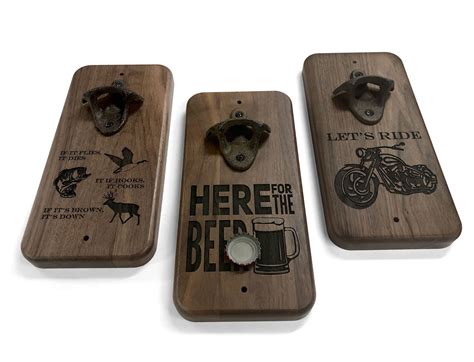 Custom Solid Walnut Wall Mounted Bottle Opener Moslow Wood Products