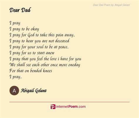 Dear Dad Poem By Abigail Gelant