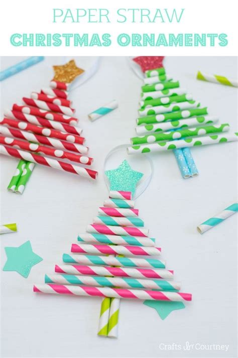 Paper Straw Christmas Tree Ornament Craft Kit Makes 12 Oriental Trading