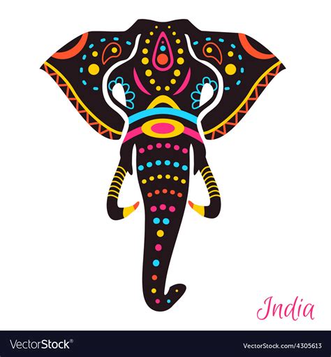 Indian Elephant Royalty Free Vector Image Vectorstock