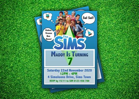 The Sims Invitation The Sims Birthday The Sims Party Etsy
