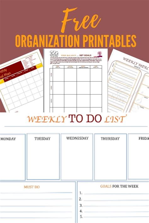 Free Printables Organization