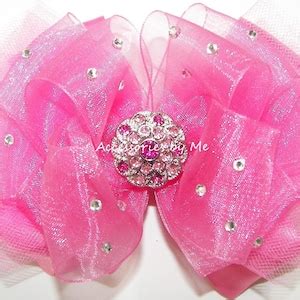 Glitzy Hot Pink Tutu Bow Barbie Hot Pink Hair Bow Hot Pink Etsy