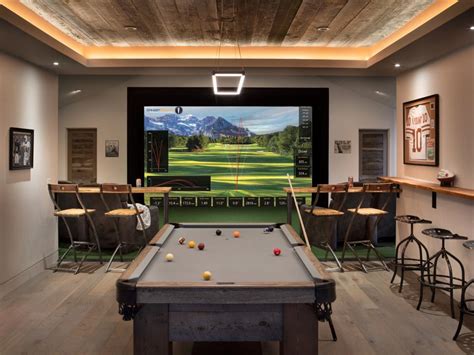 Deluxe Game Room Complete With Golf Simulator Hgtv