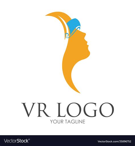 Virtual Reality Logo Design Template Royalty Free Vector