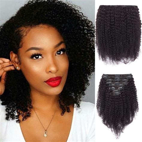 Best selected human hair wigs. Afro Kinky Curly 8 Pcs Clip In Remy Human Hair Extensions