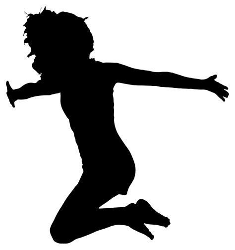 Onlinelabels Clip Art Woman Jumping For Joy Silhouette