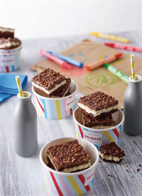 Layered Chocolate Crackle Slice Recipes Kids Parties Copha