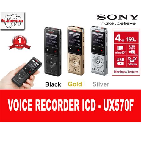 Sony Original Malaysia Icd Ux570f Digital Voice Recorder Ux Series With