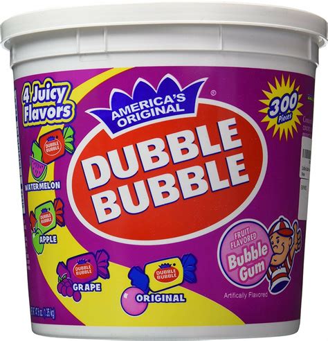 Dubble Bubble 4 Flavor Tub 300 Count Mad Al Candy