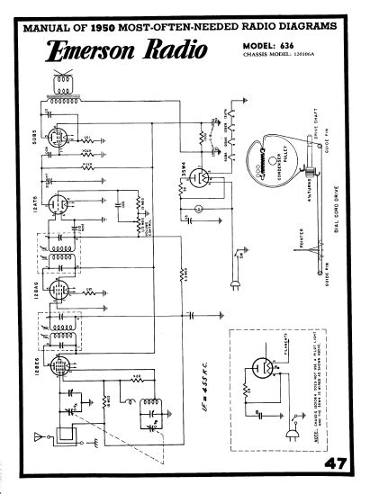 Emerson Radio Model 636 Schematic Electronic Service Manuals