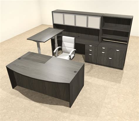 7pc U Shape Modern Executive Office Desk Wheight Adjustable Desk Ot