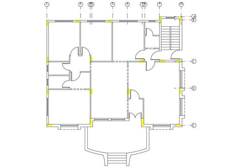 Add the next shape and the line. Download Free House Plan With Column Layout CAD Drawing ...
