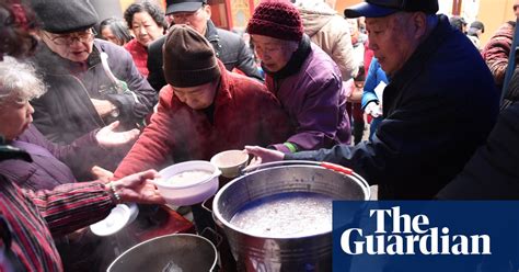 Congee Line Chinese Enjoy Laba Porridge Festival In