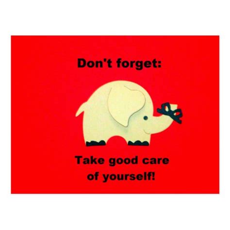 Dont Forget Take Good Care Of Yourself Postcard