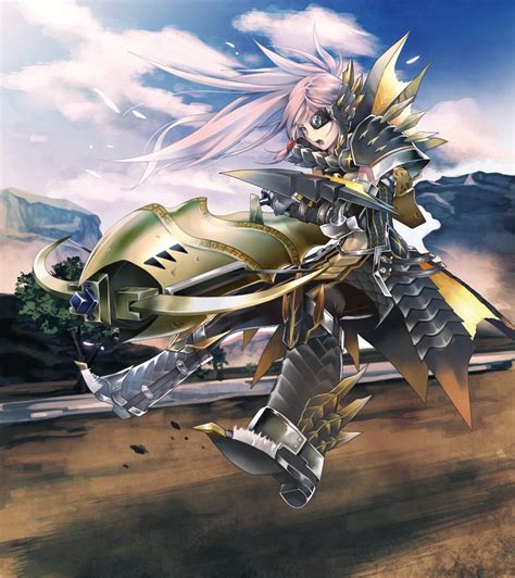 safebooru 1girl armor monster hunter monster hunter mezeporta kaitaku ki solo weapon 1420629