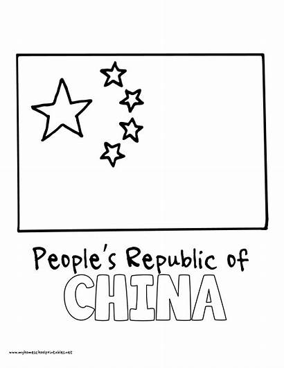 Coloring Flag China Chinese Pages Nepal Taiwan