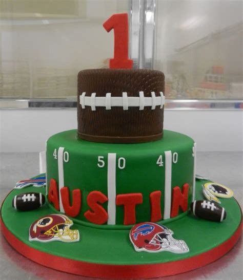 Choose from themes such as wedding cakes, floral cakes, patriotic cakes, sports cakes, disney princess cakes, baby shower cakes, birthday cakes and more. First birthday football cake @Suzee Collinsworth ...