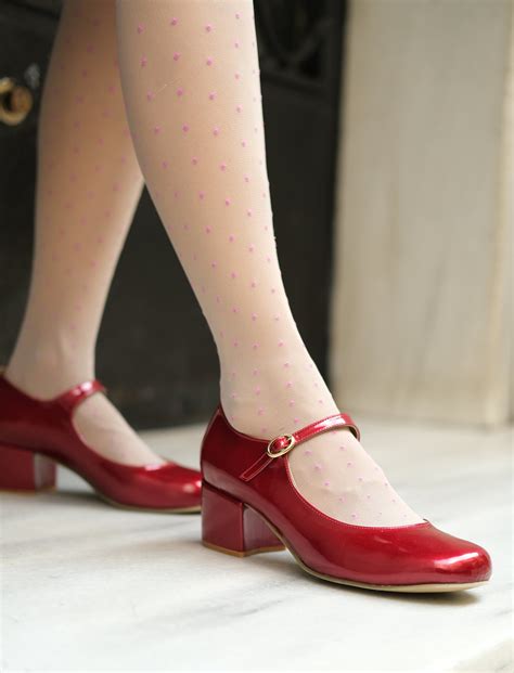 Red Mary Janes Patent Mary Janes Mid Heel Red Strap Shoes Etsy Australia