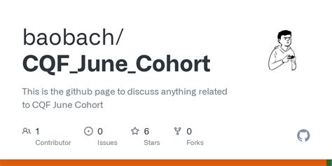 Github Baobachcqfjunecohort This Is The Github Page To Discuss