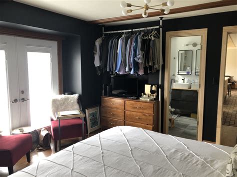 Now more than ever, having a bedroom space that soothes is so important—especially when work, play. Our den-turned-master bedroom | Master bedroom, Diy light ...