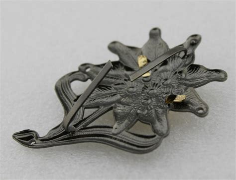 Wwii German Officer Edelweiss Mountain Cap Badge Insignia Replica Movi