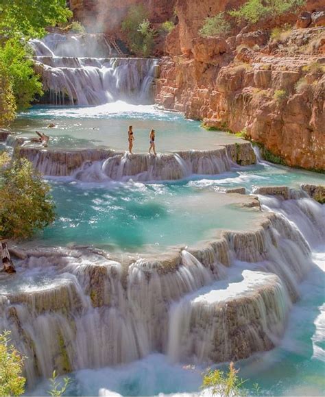 Havasupai Reservation Usa Arizona Waterfalls Waterfall Beautiful