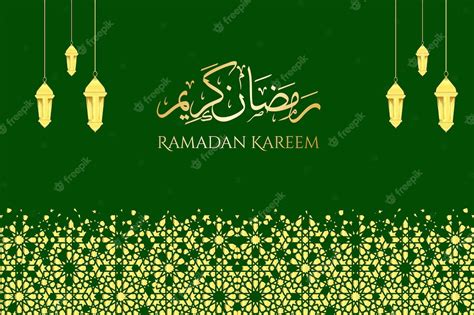 Premium Vector Ramadan Kareem Background With Green Color
