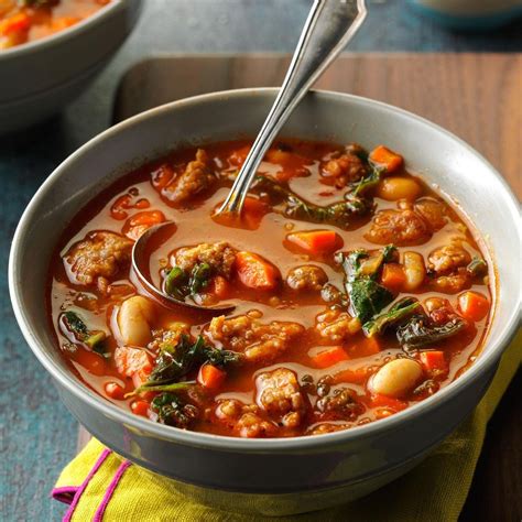 Pressure Cooker Italian Sausage And Kale Soup Recipe Taste Of Home