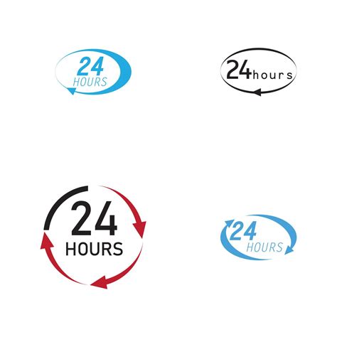 24 Hour Logo Vector Illustration Design Template 3698511 Vector Art At