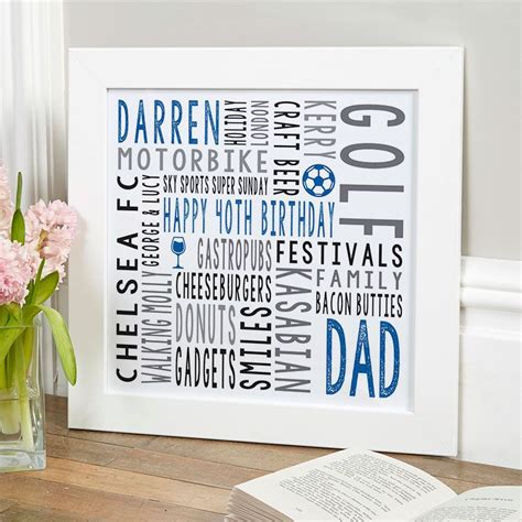 Our range of men's personalised gifts are all about offering truly distinguished gifts for guys. 40th Birthday Gift For Him Personalised Square Word Art ...