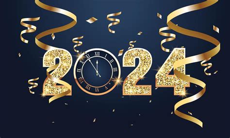 2024 Happy New Year Background Design Greeting Card Banner Poster
