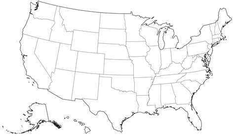 United States Drawing Easy : Map Blank State Printable Outlines Clipart ...