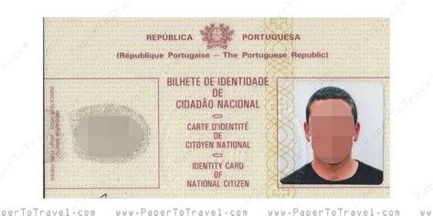Portugal National Citizen Identity Card Month Validity