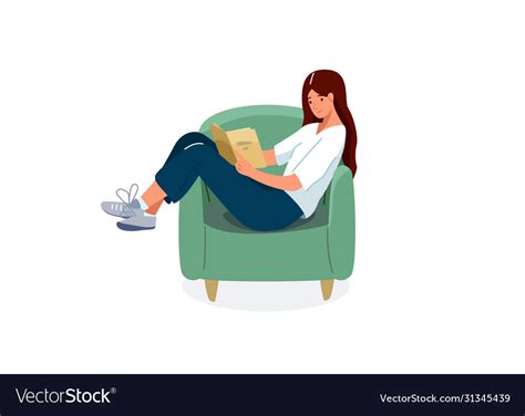 Read Book Girl Reading Books Royalty Free Vector Image
