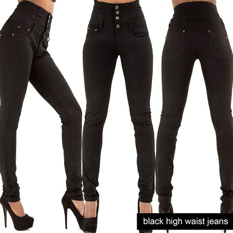 New Womens High Waist Denim Sexy Skinny Leg Stretchy Jeans Sizes 6 8 10 12 14 16 Ebay