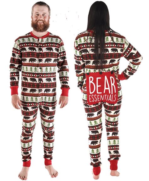 Lazy One Adult Unisex Bear Essentials Flapjack Christmas Pajamas