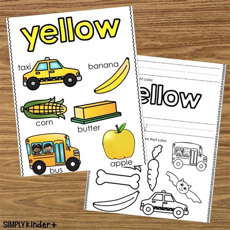 Color Yellow Activities Simply Kinder Plus