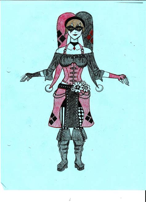 Steampunk Harley Quinn Wip In Color By Noxsatukeir On Deviantart