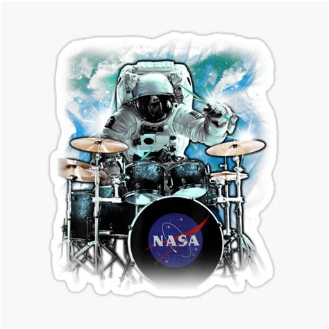 Nasa Space Drum Playing Astronaut Sticker For Sale By Alejandropai