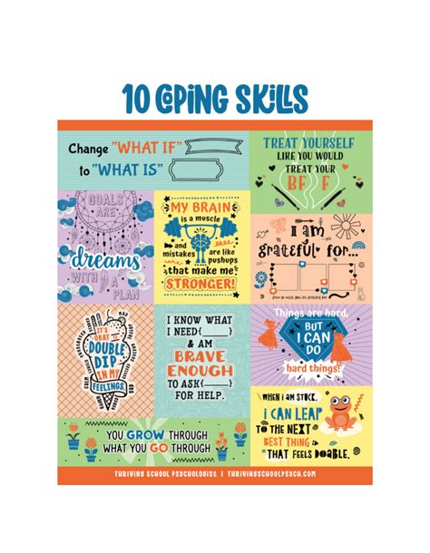 Coping Skills Poster 101 Coping Skills For Teens Prin