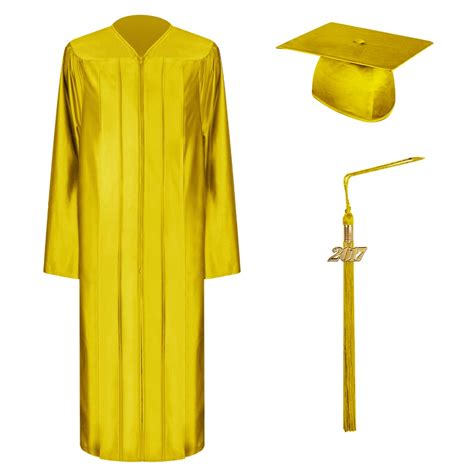 Shiny Gold Graduation Cap Gown And Tassel Setbachelor