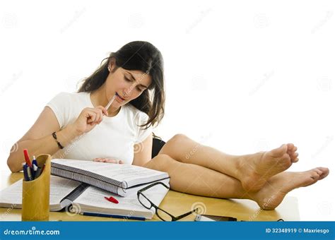 Relaxed Student Stock Image Image Of Reading Feet Distraction 32348919