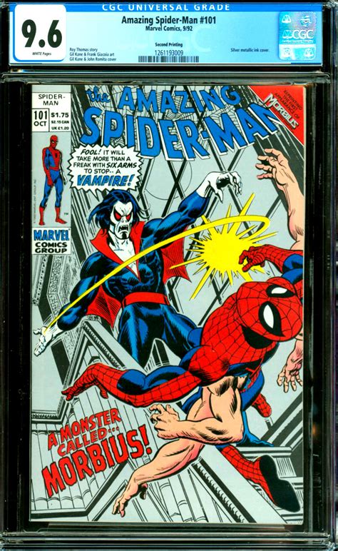 Amazing Spider Man 101 Cgc Graded 96 Silver Metallic Ink Cover
